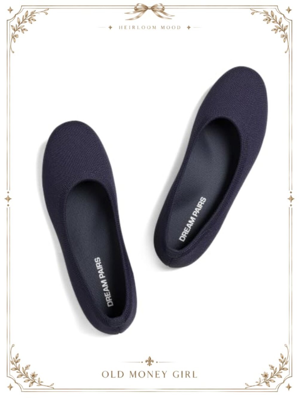 Dream Pairs Wide Women's Ballet Flats Arch Support Foldable Knit Comfortable